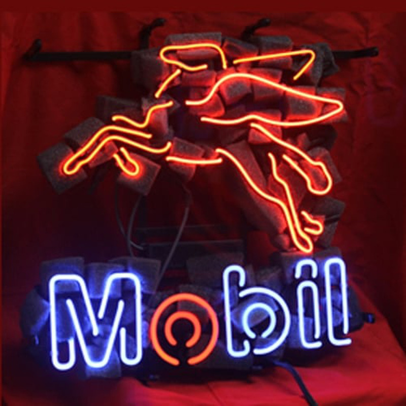 Mobil Oil Gas Butik Neonskylt