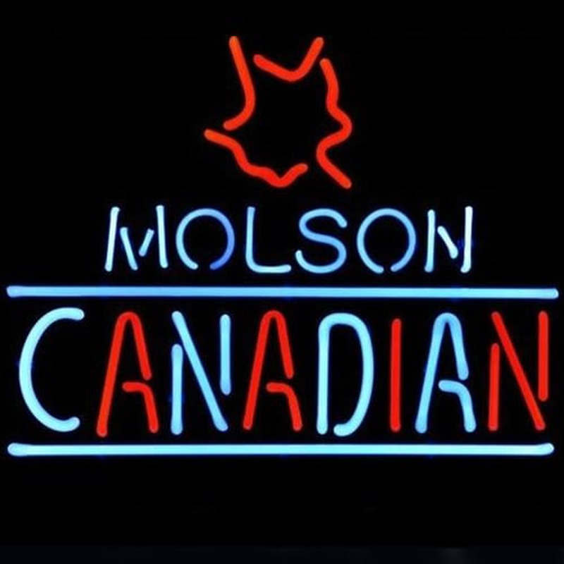 Molson Canadian Öl Bar Öppet Neonskylt