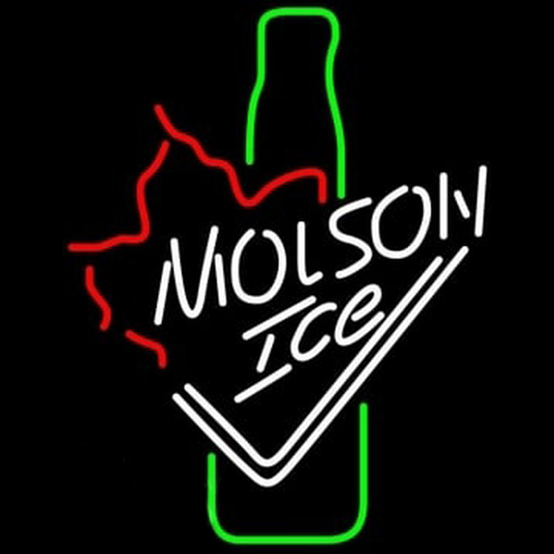 Molson Ice Bottle Neonskylt