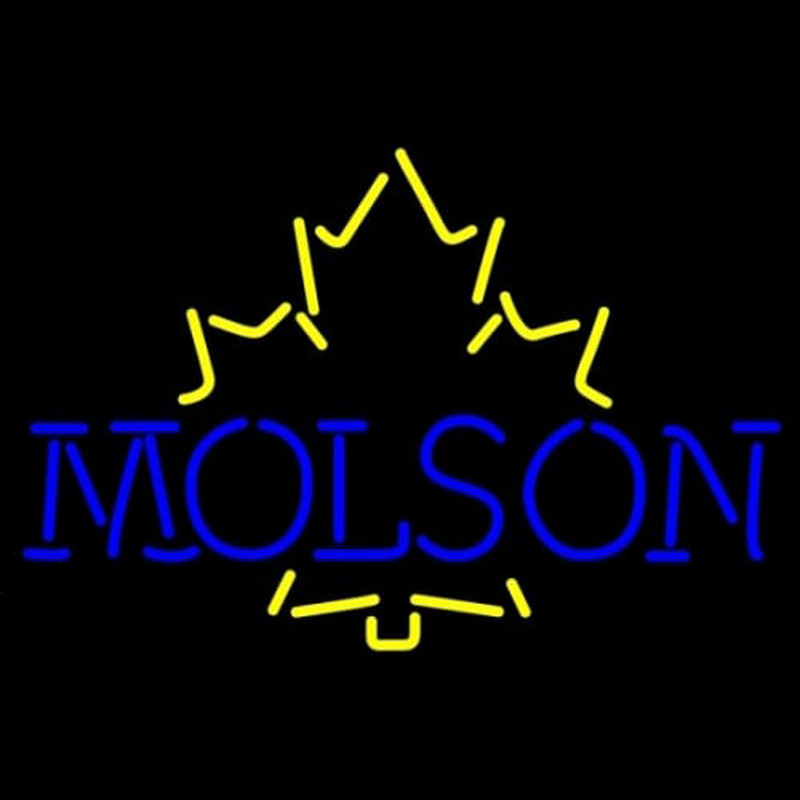 Molson Yellow Maple Leaf Neonskylt