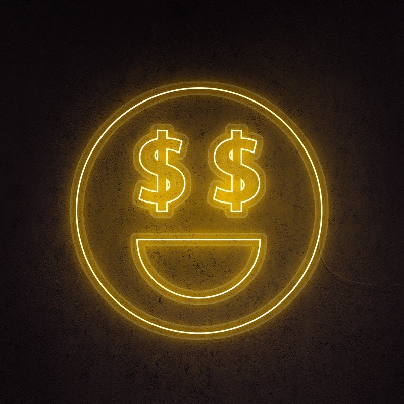 Money Eyes Neonskylt