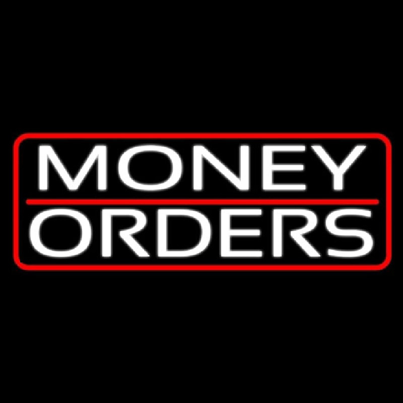 Money Orders With Red Border And Line Neonskylt