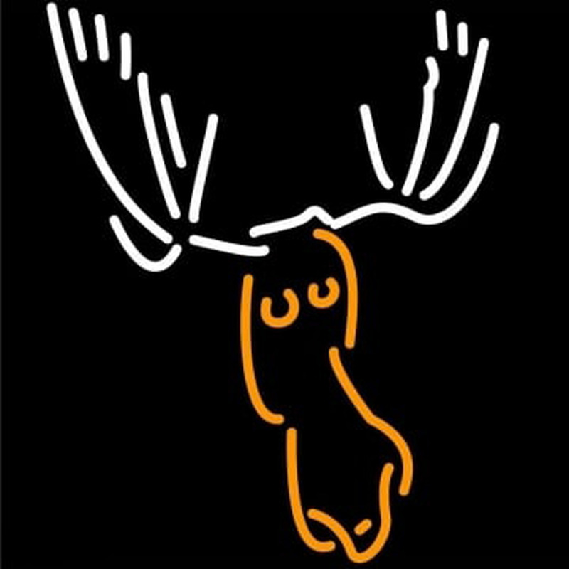 Moose Head with Logo Neonskylt