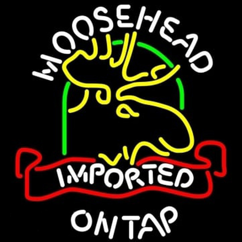 Moosehead Moose Imported On Top Neonskylt