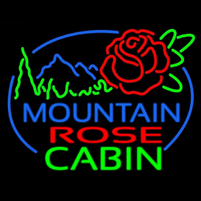 Mountain Rose Cabin Neonskylt