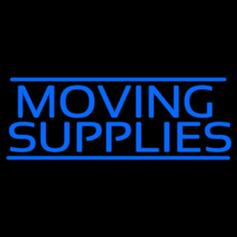 Moving Supplies Blue Double Lines Neonskylt