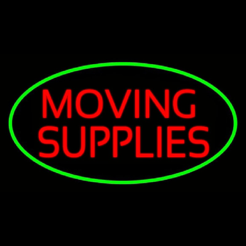 Moving Supplies Oval Green Neonskylt