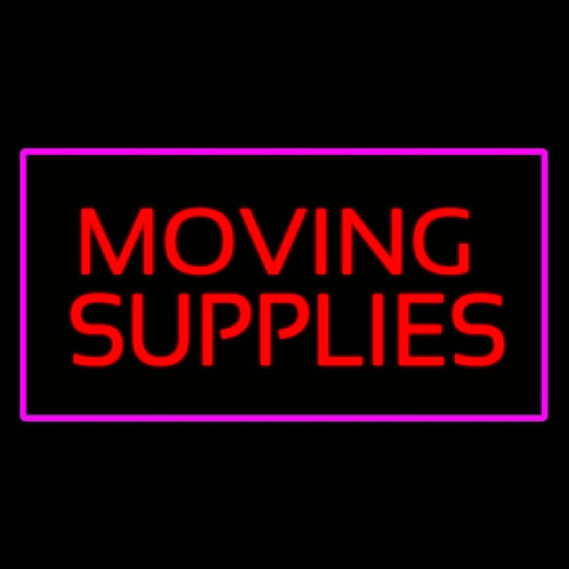 Moving Supplies Rectangle Purple Neonskylt