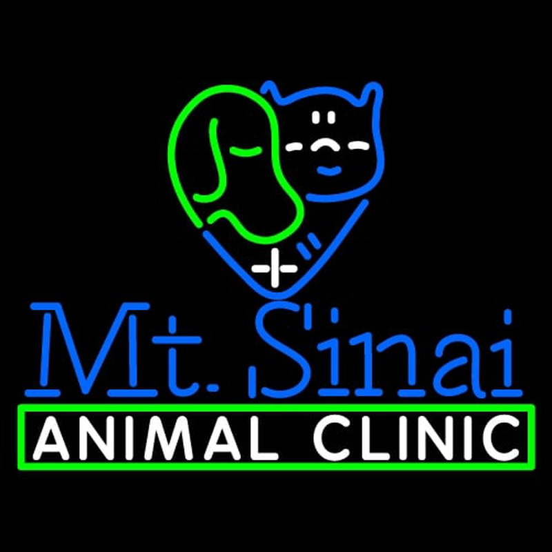 Mt Sinai Animal Clinic Logo Neonskylt