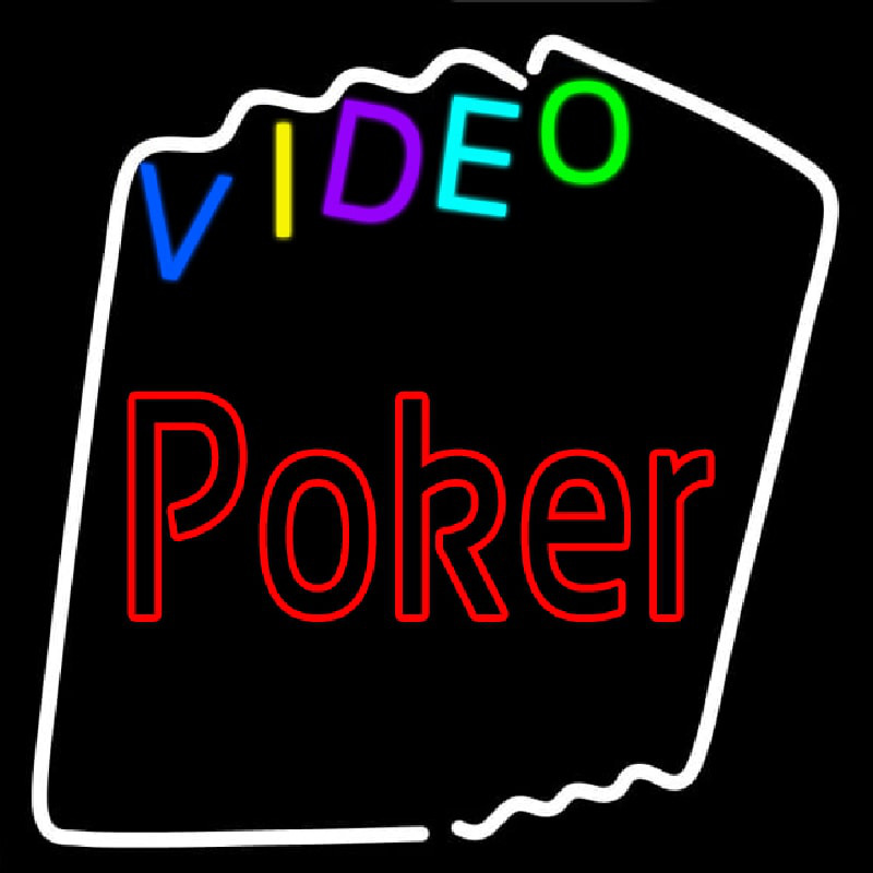 Multi Color Video Poker Neonskylt