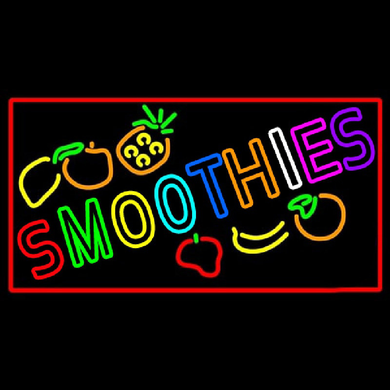 Multi Colored Double Stroke Smoothies Neonskylt