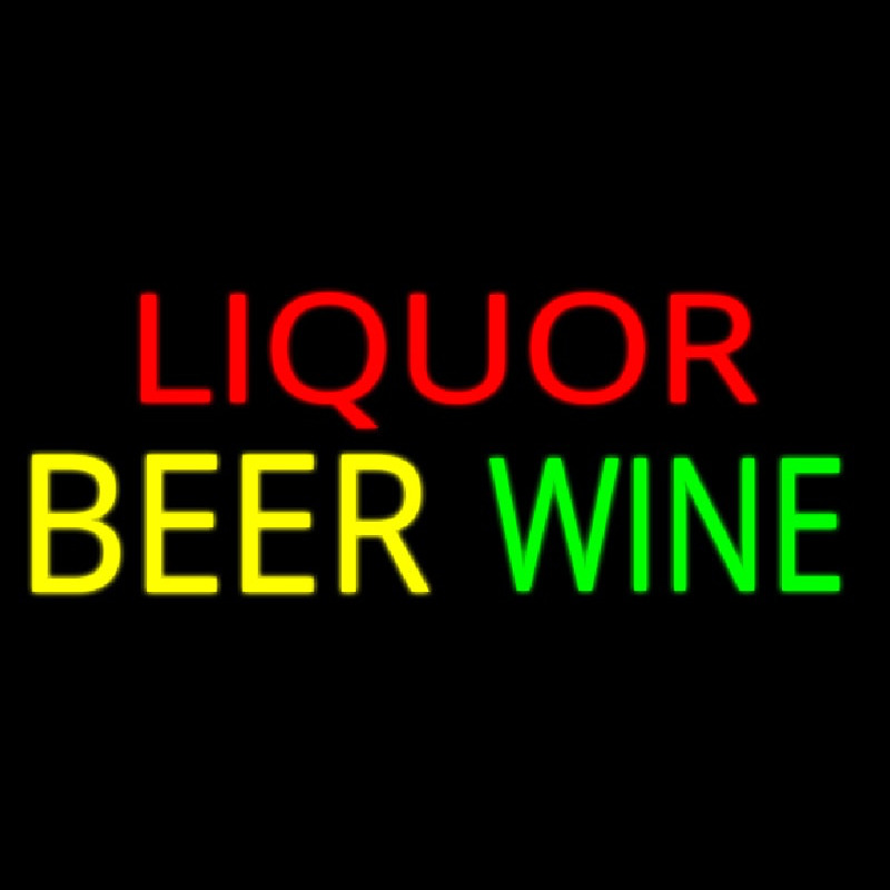 Multi Colored Liquor Beer Wine Neonskylt