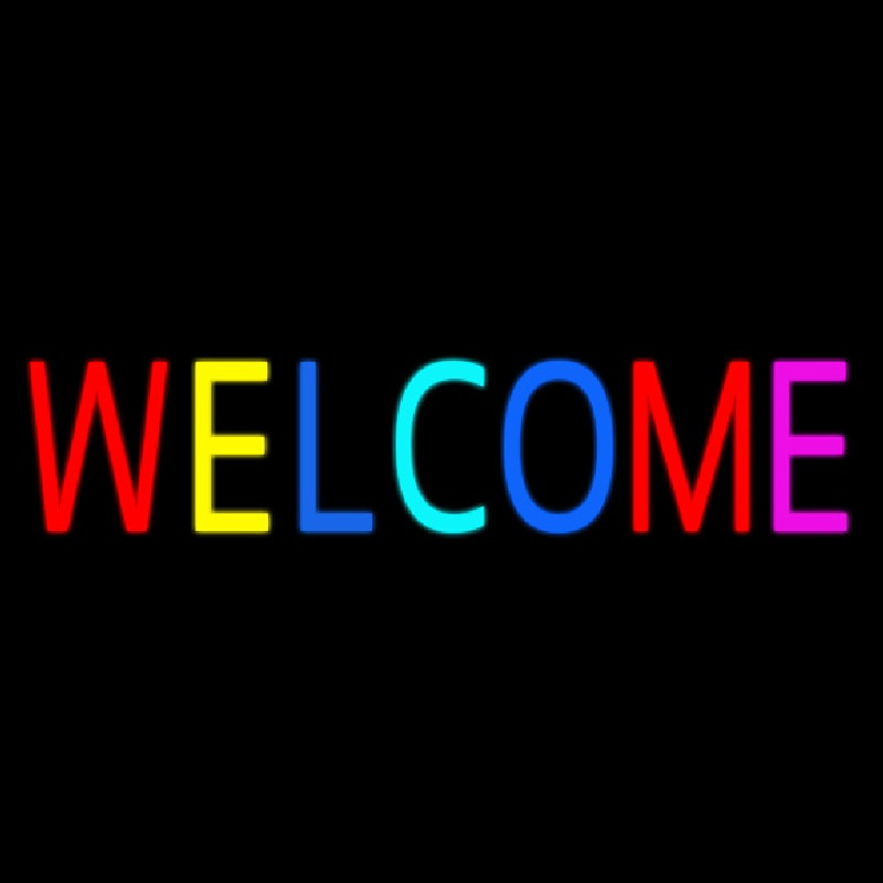 Multi Colored Welcome Bar Neonskylt