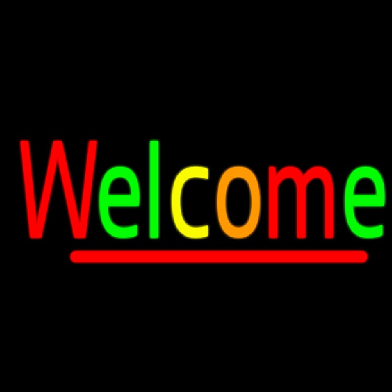 Multi Colored Welcome Neonskylt