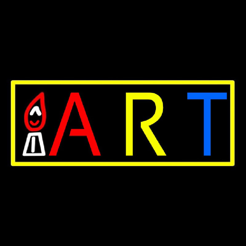 Multicolor Art With Logo With Border Neonskylt