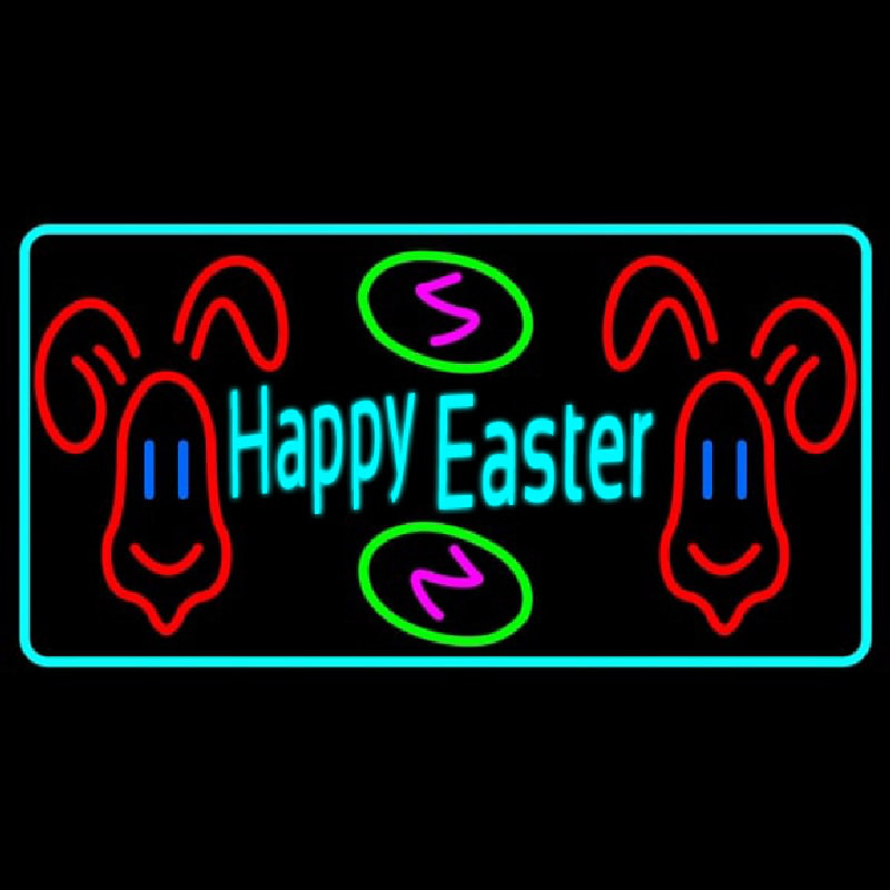 Multicolor Happy Easter 2 Neonskylt