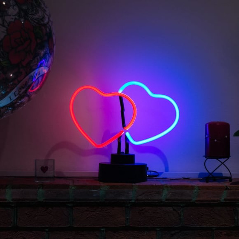 Multicolor Heart Desktop Neonskylt