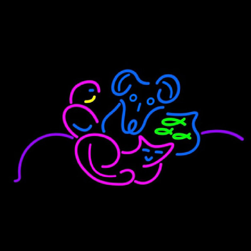 Multicolor Pet Logo Neonskylt