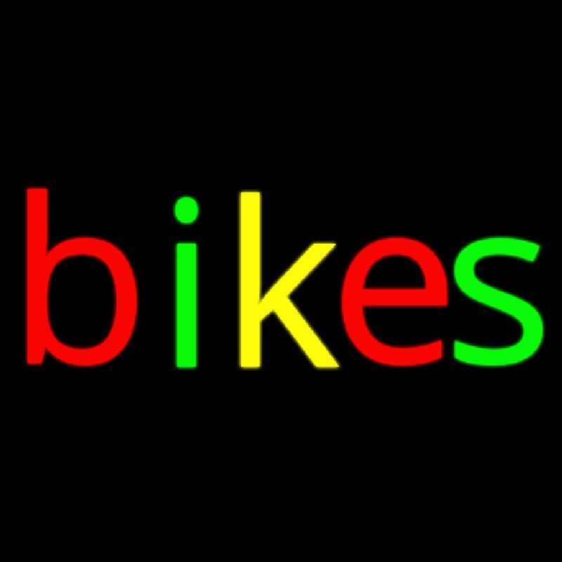 Multicolored Bikes Neonskylt