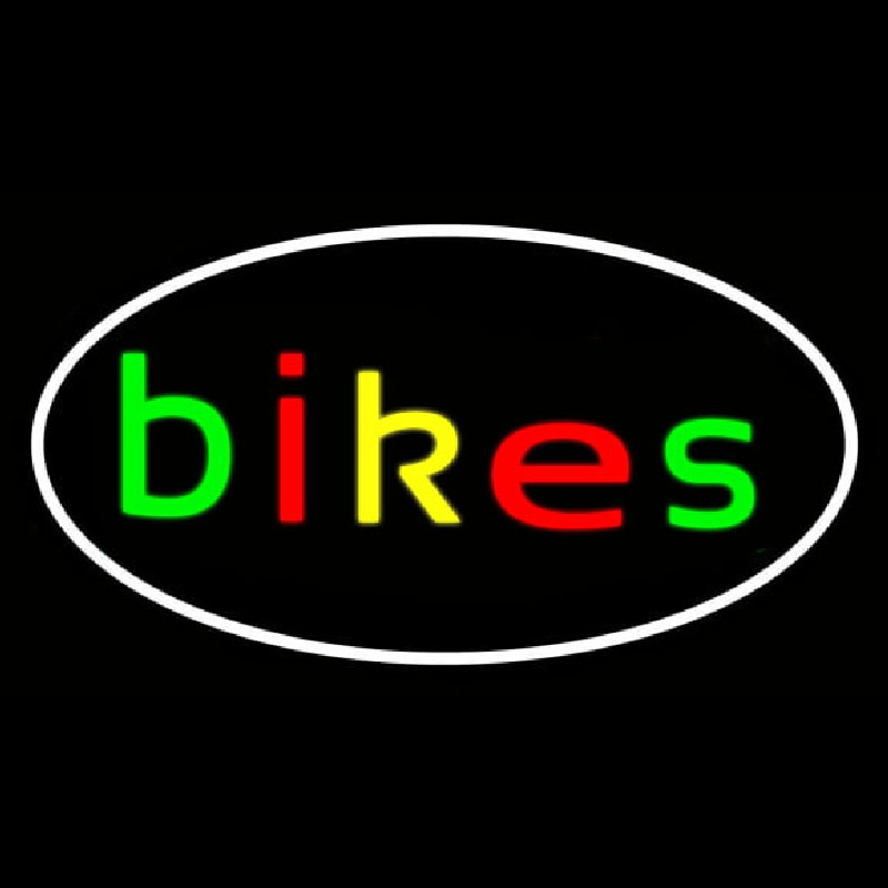 Multicolored Bikes With Border Neonskylt