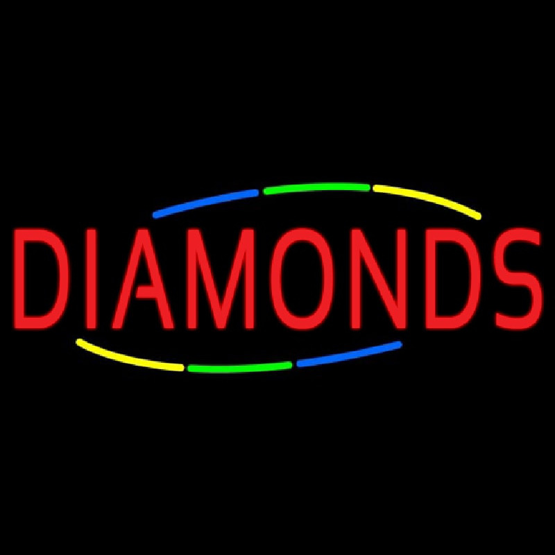 Multicolored Deco Style Diamonds Neonskylt
