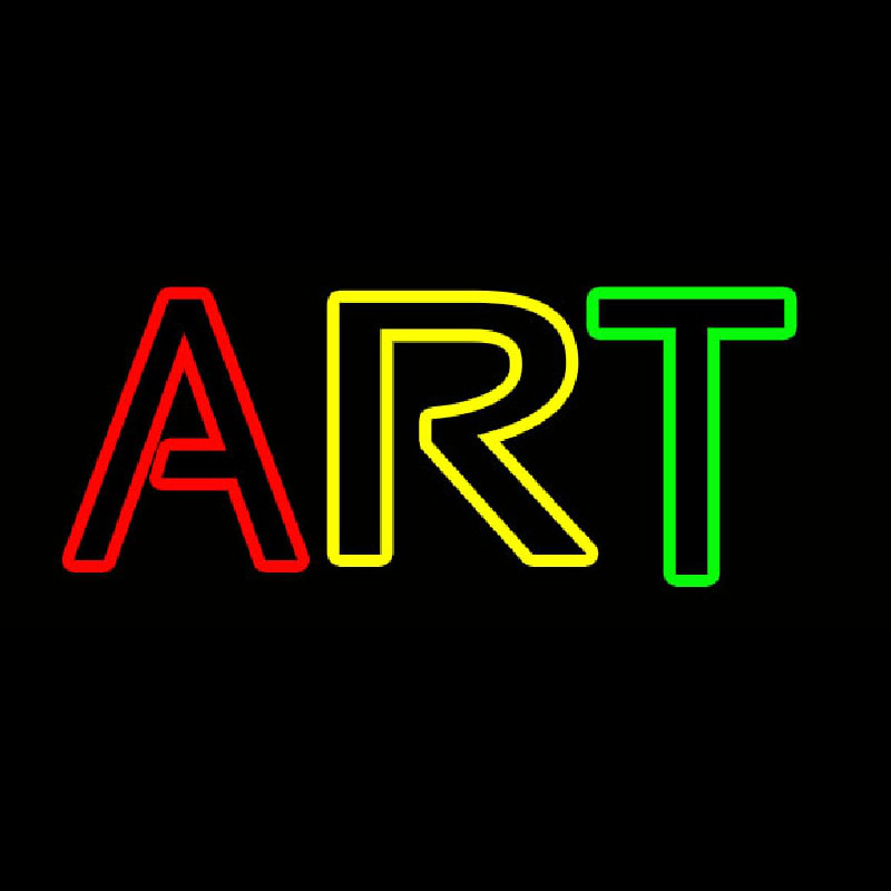 Multicolored Double Stroke Art 1 Neonskylt