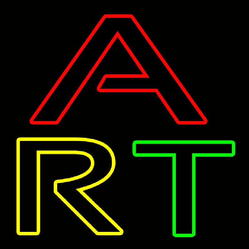 Multicolored Double Stroke Art 2 Neonskylt