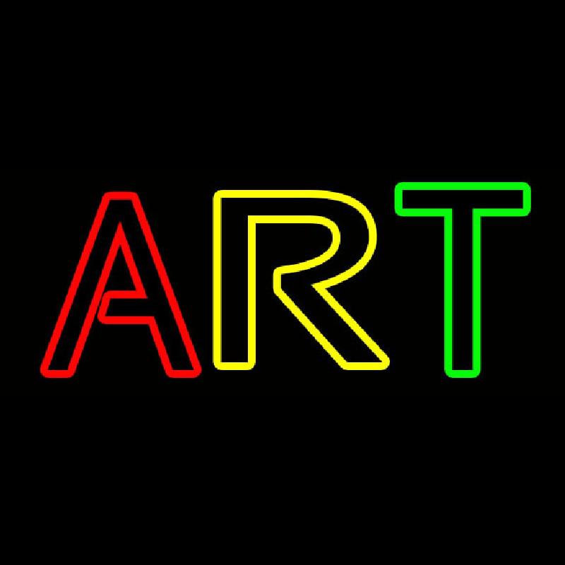 Multicolored Double Stroke Art Neonskylt