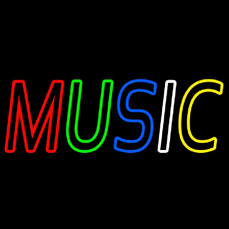 Multicolored Music Neonskylt