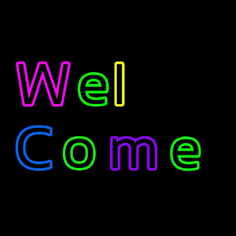 Multicolored Welcome Neonskylt