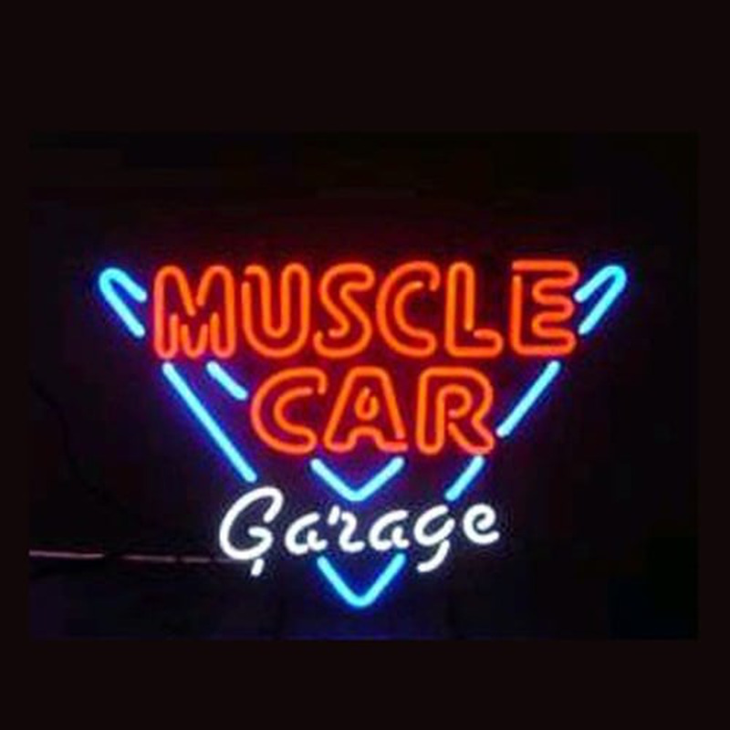 Muscle Car Garage Butik Öppet Neonskylt