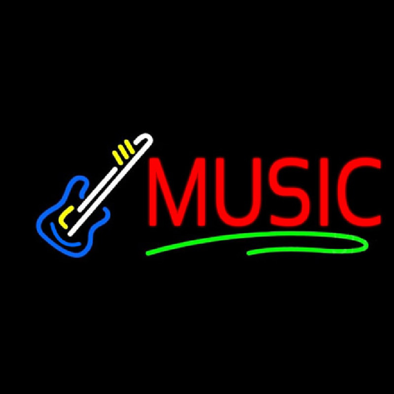 Music Block Guitar Neonskylt