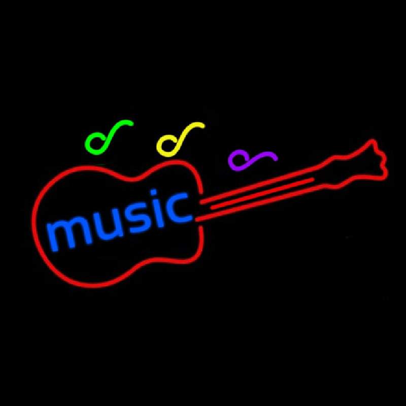 Music Guitar Neonskylt