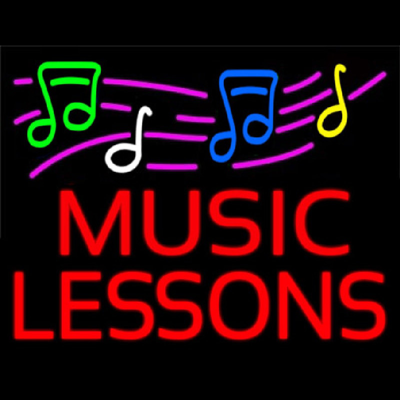 Music Lessons With Logo Neonskylt
