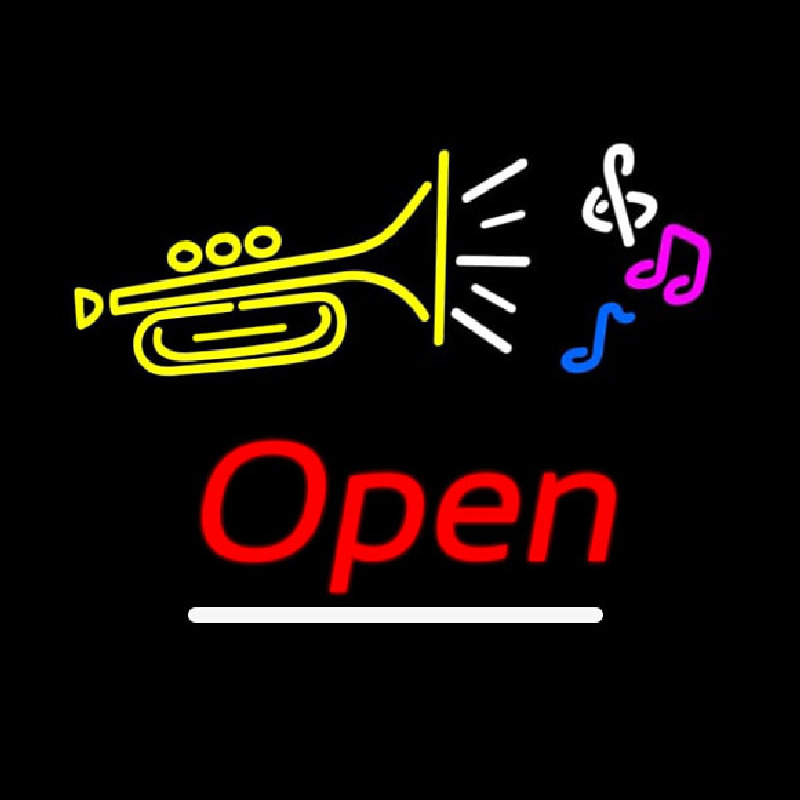 Music Logo Open Neonskylt