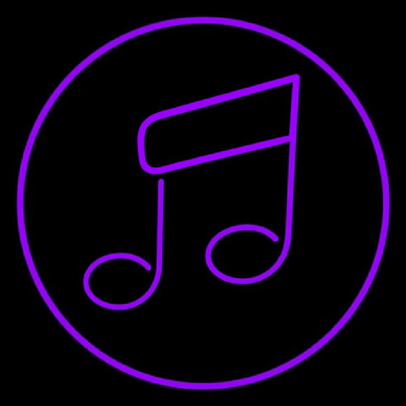 Music Note Purple Neonskylt