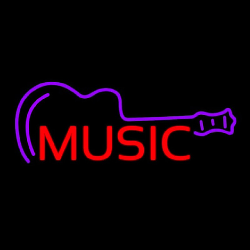 Music With Guitar Neonskylt