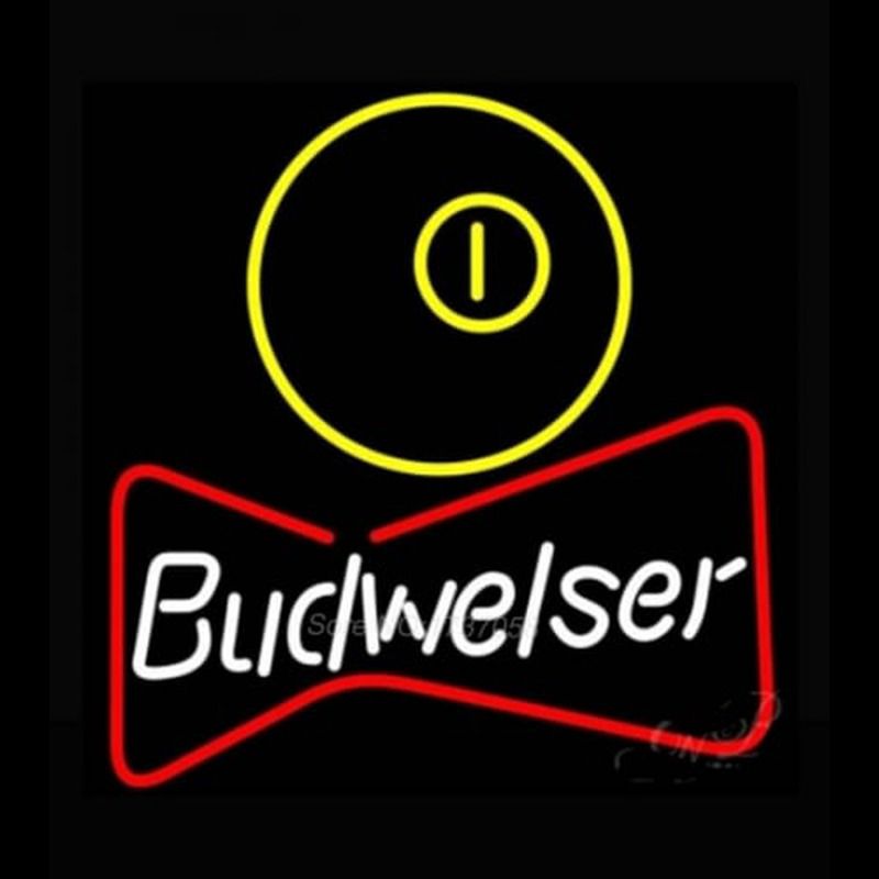 NEW Budweiser Pool Bowtie Beer Light Neonskylt