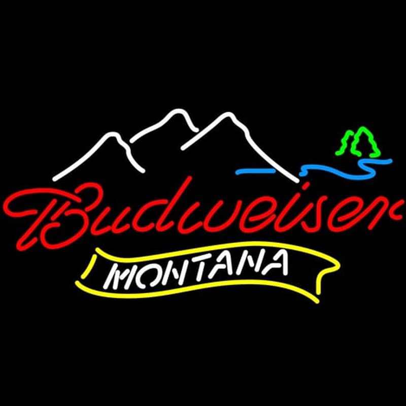 NEW Montana Mountain Budweiser bud light Neonskylt
