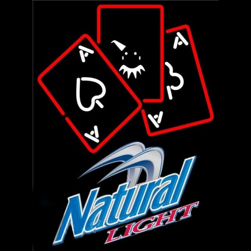 Natural Light Ace And Poker Beer Sign Neonskylt