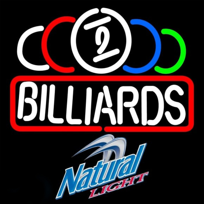 Natural Light Ball Billiards Te t Pool Beer Sign Neonskylt