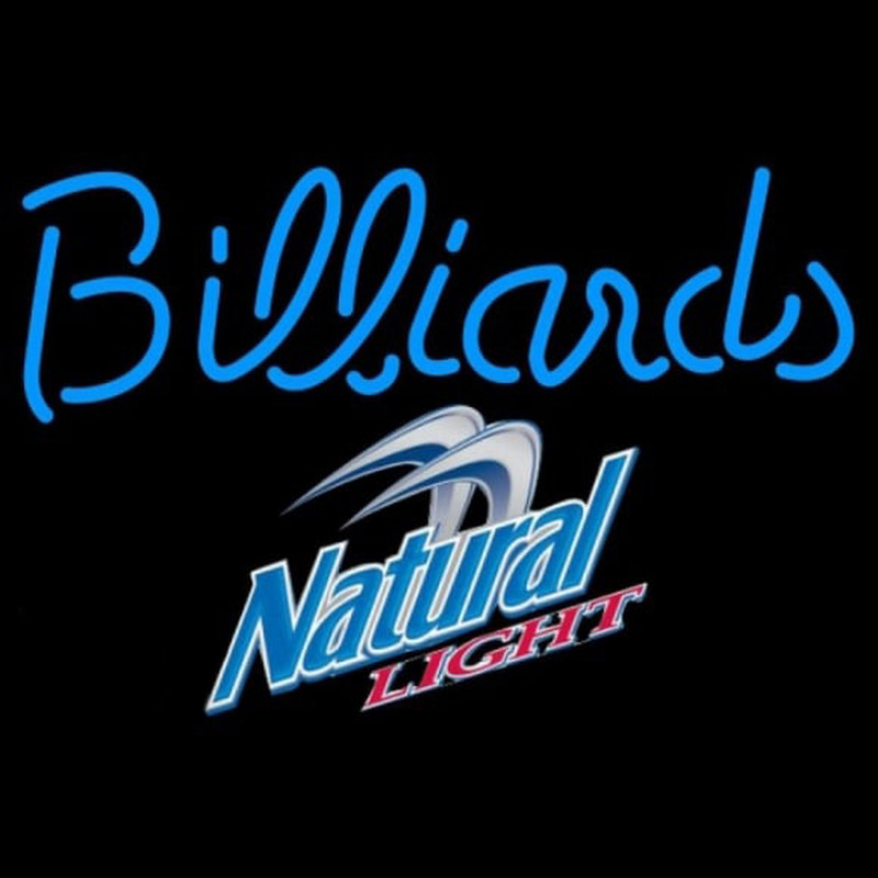 Natural Light Billiards Te t Pool Beer Sign Neonskylt