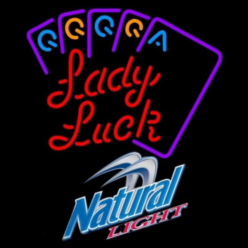 Natural Light Poker Lady Luck Series Beer Sign Neonskylt