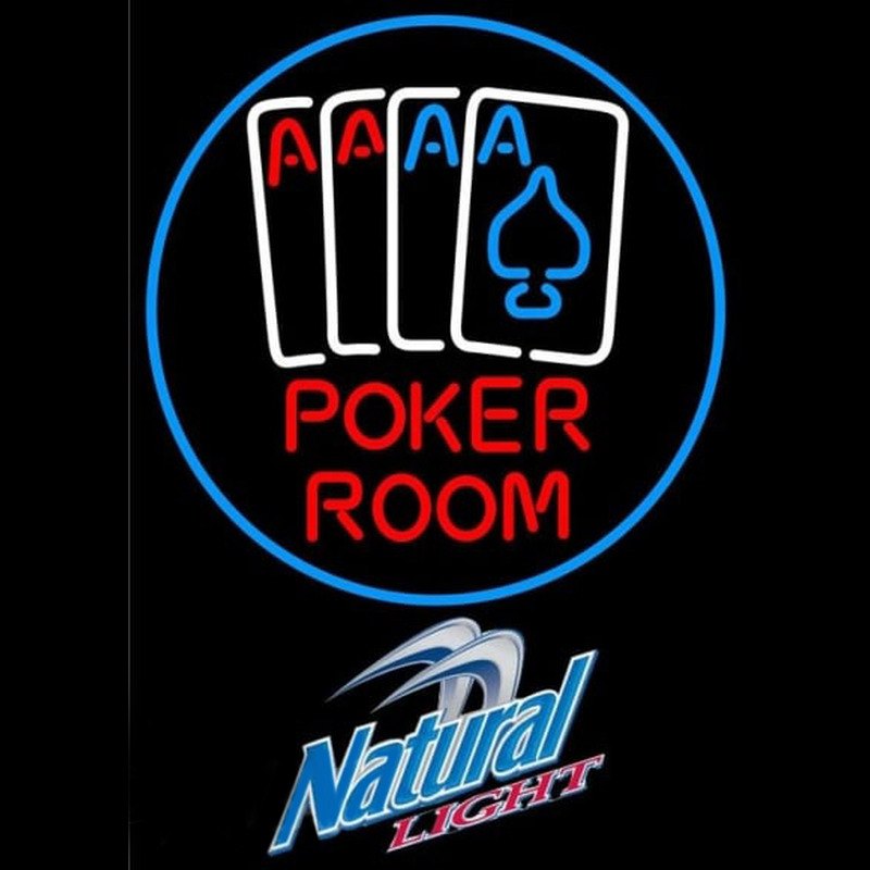 Natural Light Poker Room Beer Sign Neonskylt