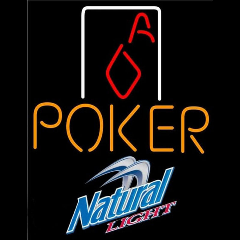 Natural Light Poker Squver Ace Beer Sign Neonskylt
