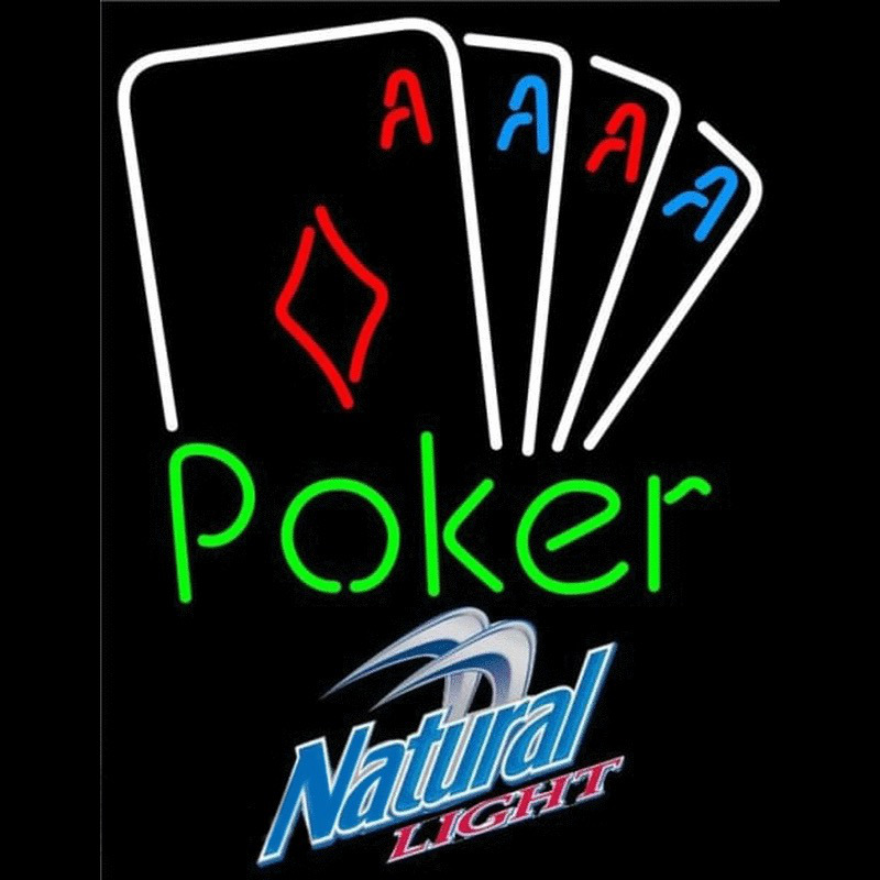 Natural Light Poker Tournament Beer Sign Neonskylt