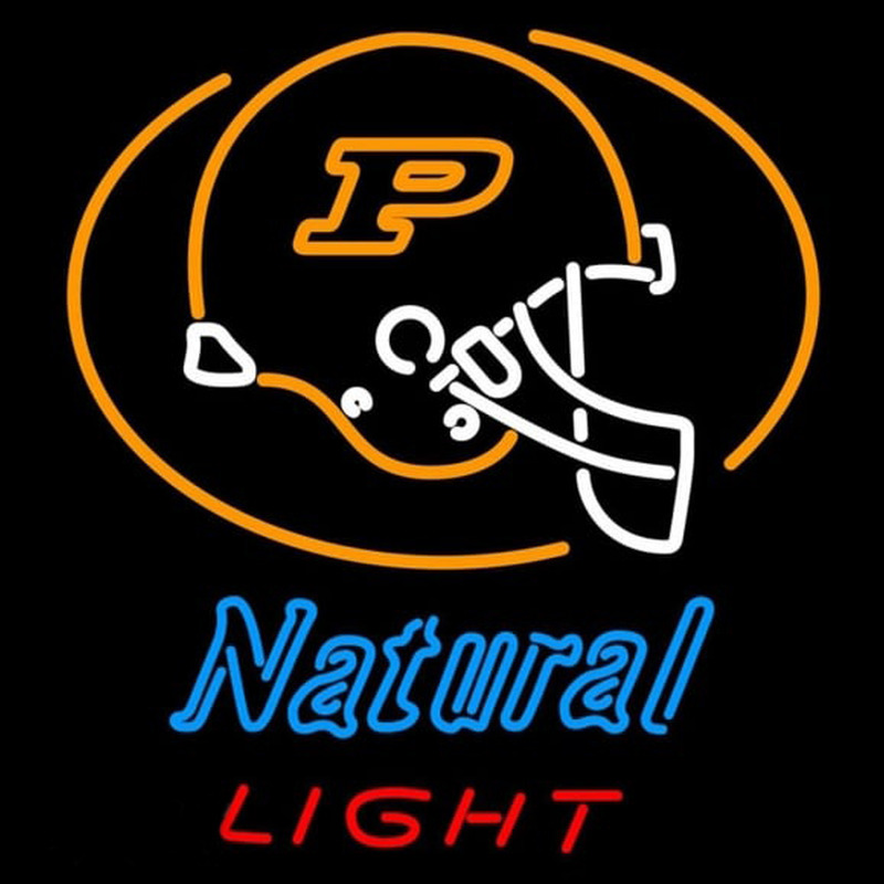 Natural Light Purdue University Boilermakers Helmet Beer Sign Neonskylt