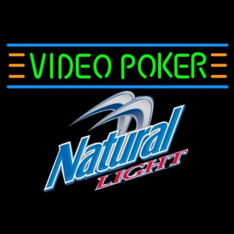 Natural Light Video Poker Beer Sign Neonskylt