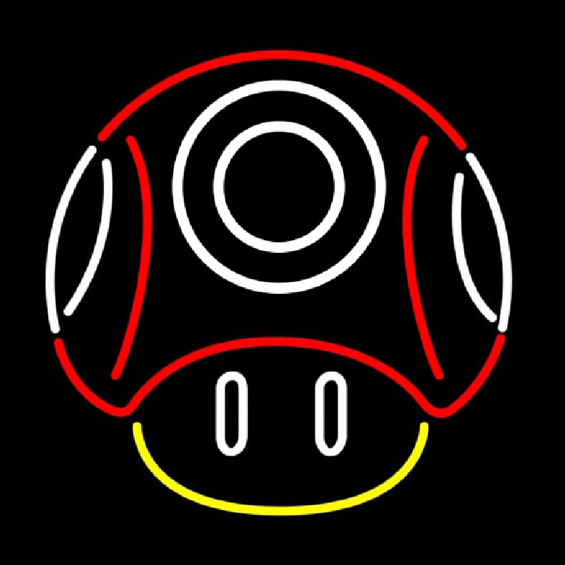 New Nintendo Mario Mushroom Real Glass Neonskylt