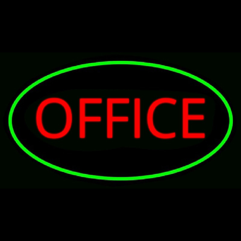 Office Oval Green Neonskylt